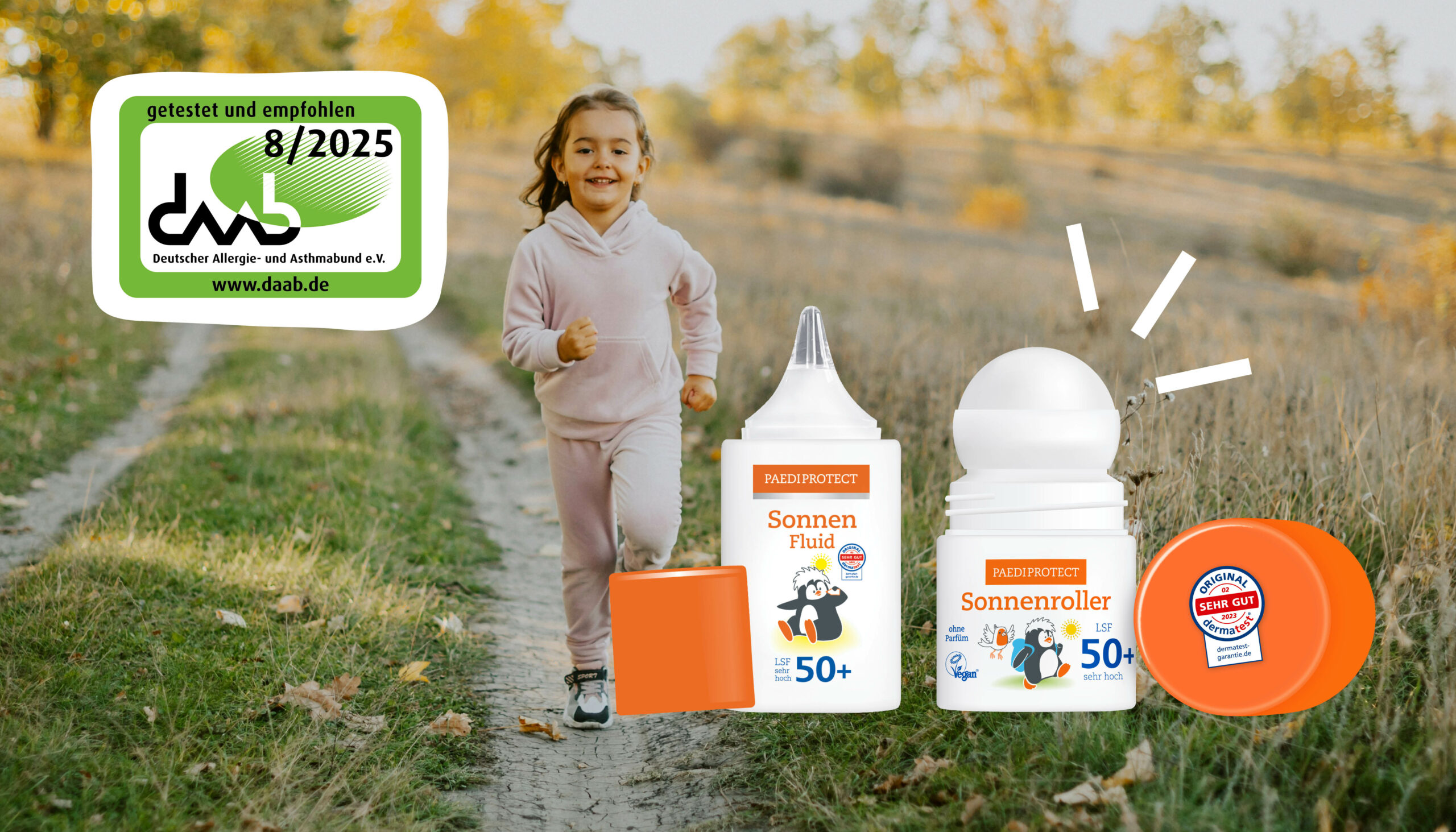 DAAB-Siegel für PAEDIPROTECT Sonnenschutz - Auszeichnung für hohe Verträglichkeit