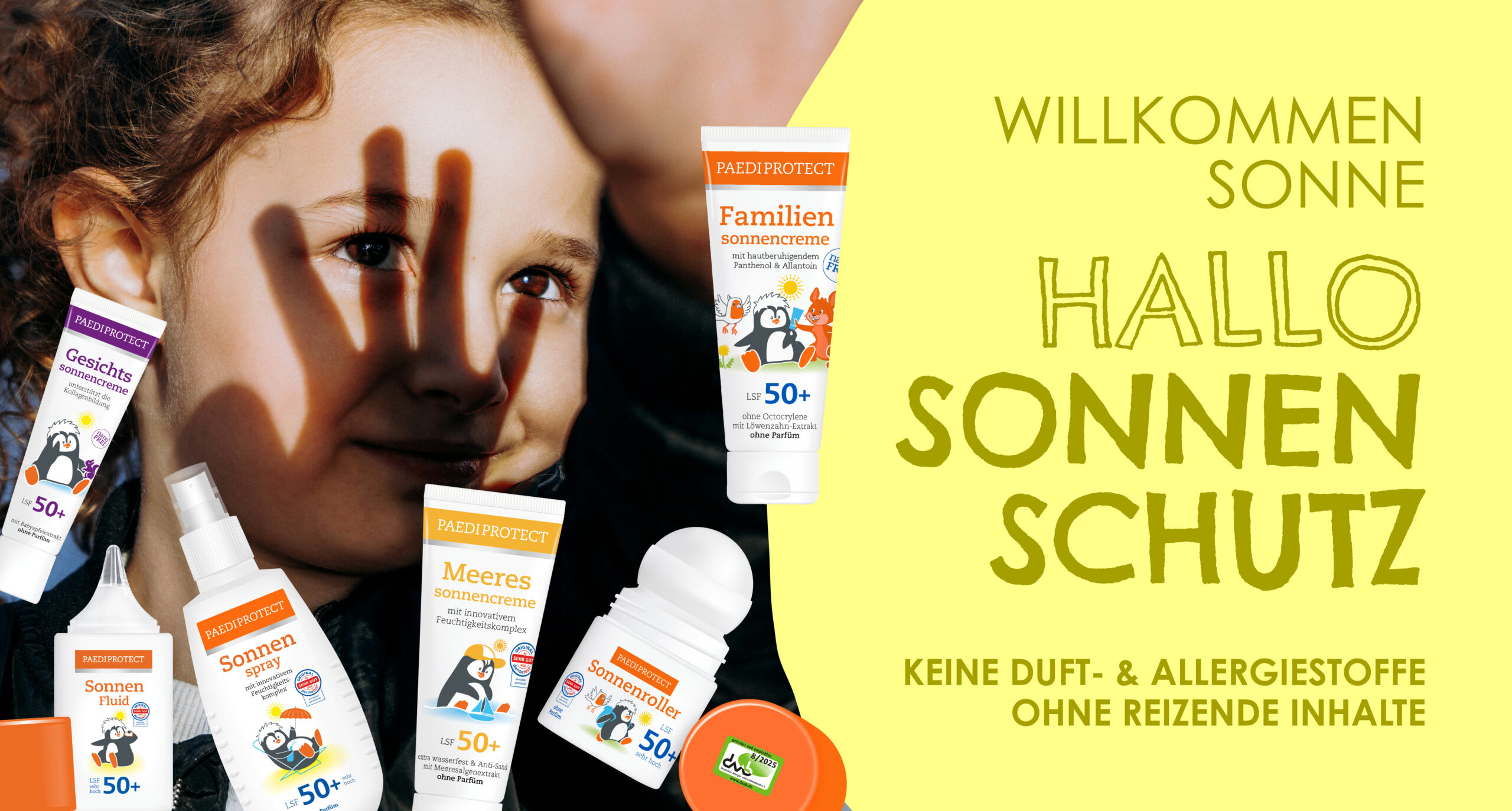 2602_Frühling_Sonne_Webbanner a child with sun protection products