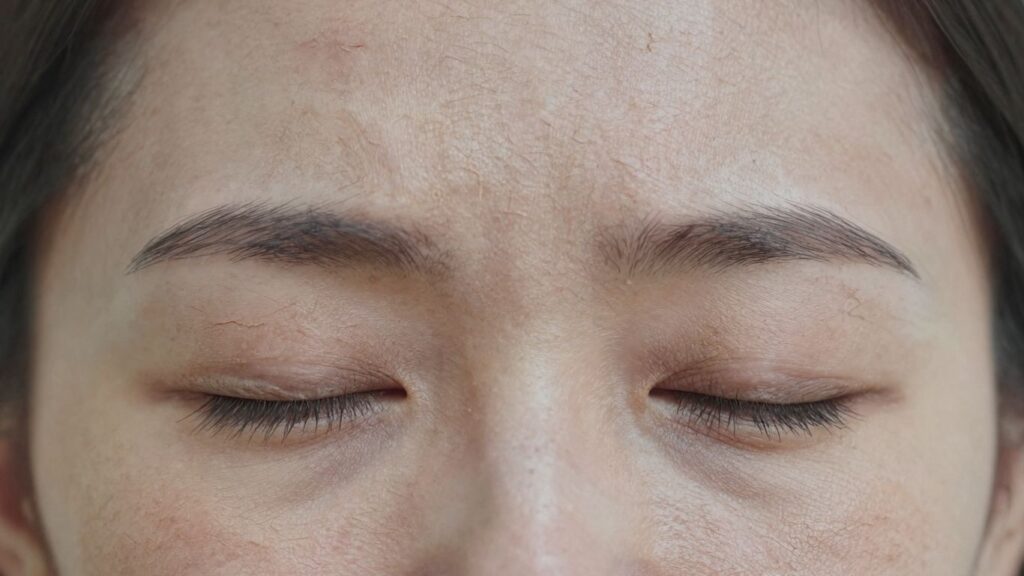 Gesicht mit trockener, schuppiger Haut