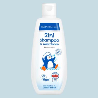 Flakon der PAEDIPROTECT 2in1 Shampoo & Waschlotion