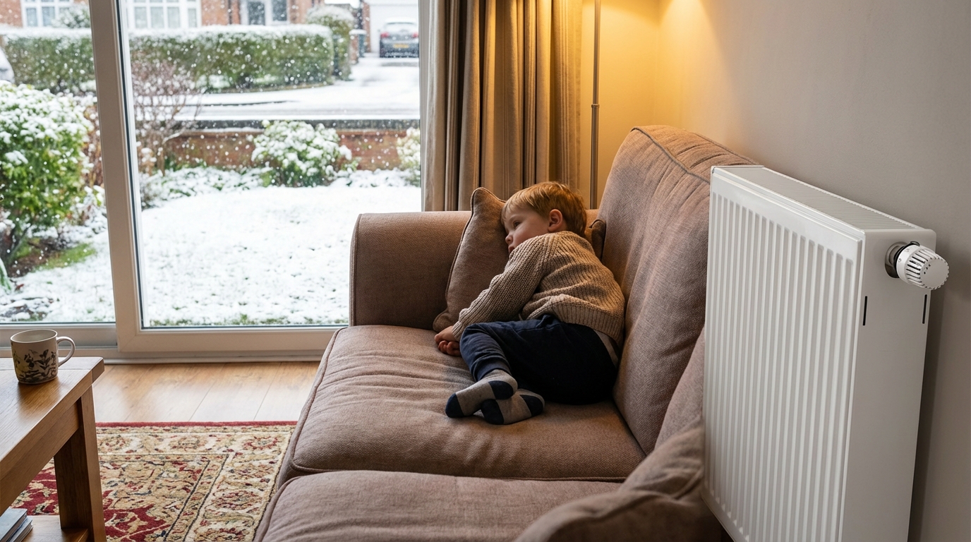 Trockene Haut im Winter bei einem Kind