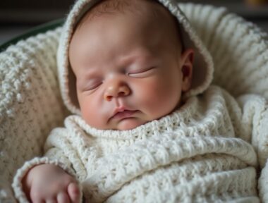 Baby mit empfindlicher Haut schläft friedlich