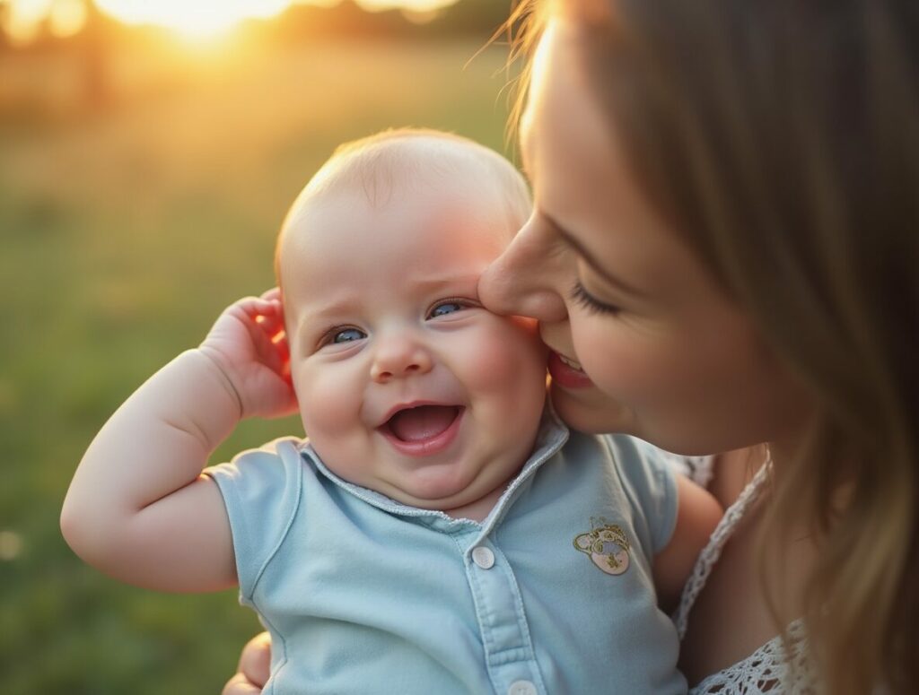 mutter pflegt babyhaut