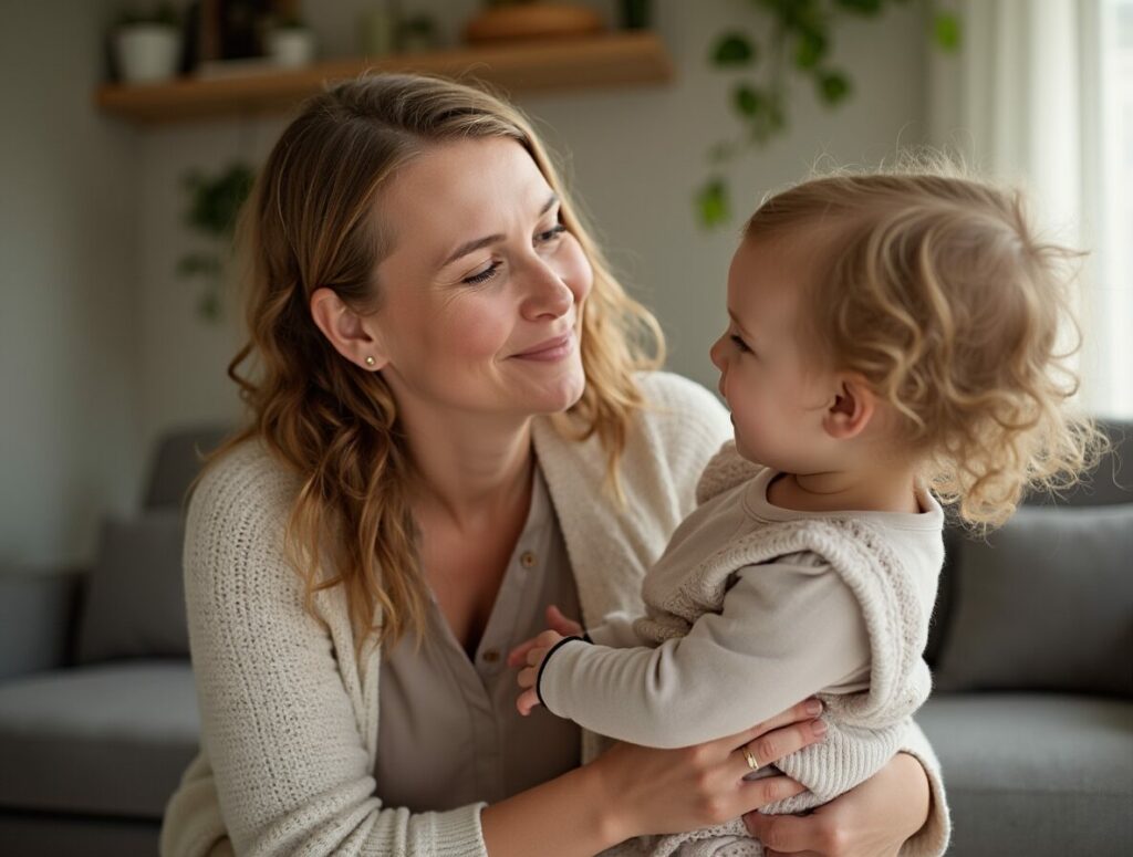 Gepflegte Haare Mutter und Kind